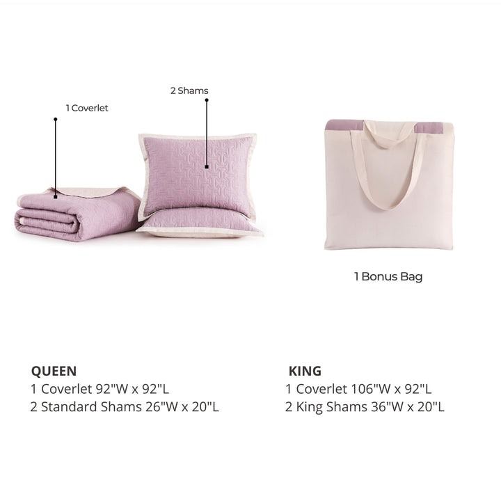 Bebejan 3 Piece Textured Quilted Coverlet Set Coverlet By Bebejan®