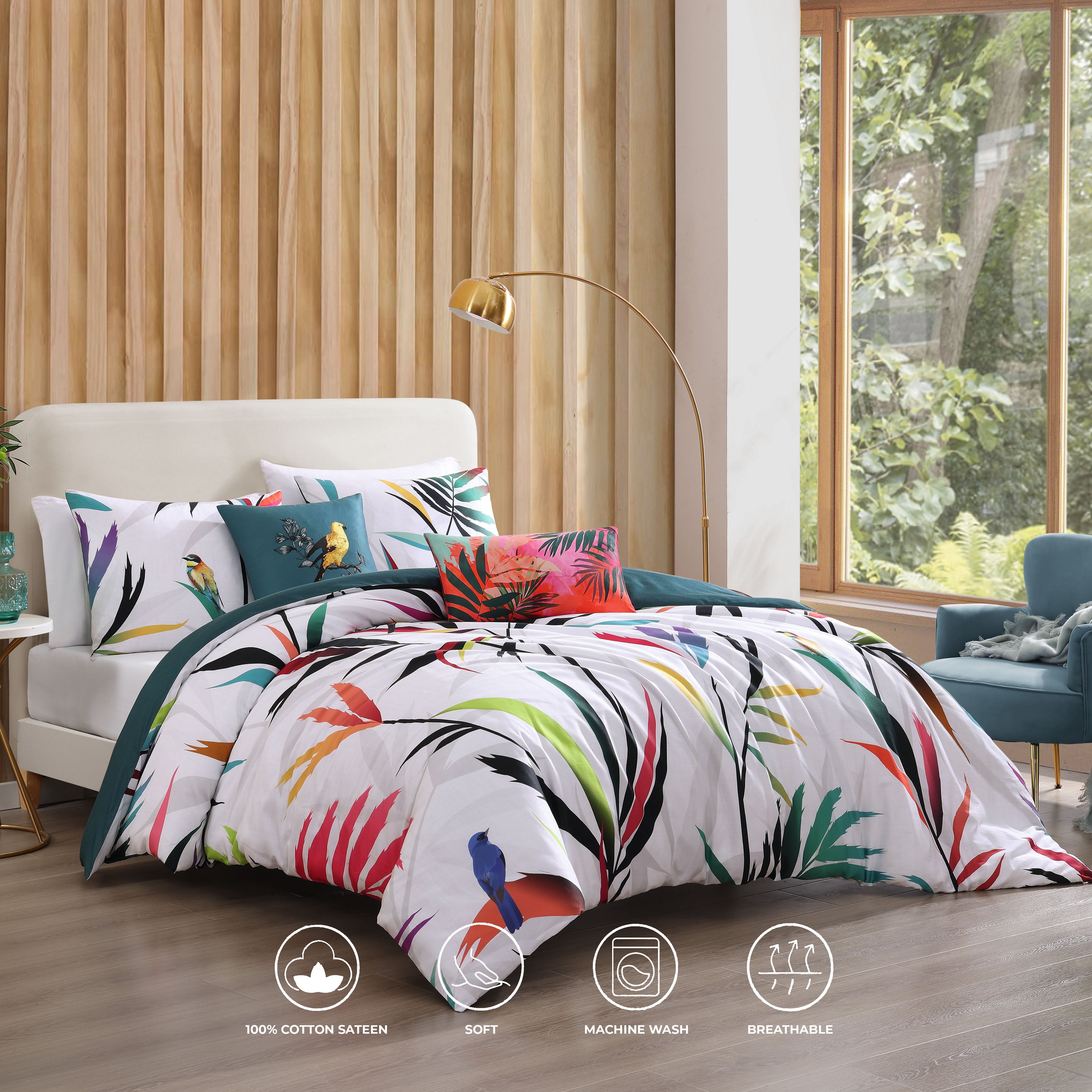 SERENIUX BlancNeige セット Bebejan Tropical Fusion 5 Piece Reversible Comforter Set