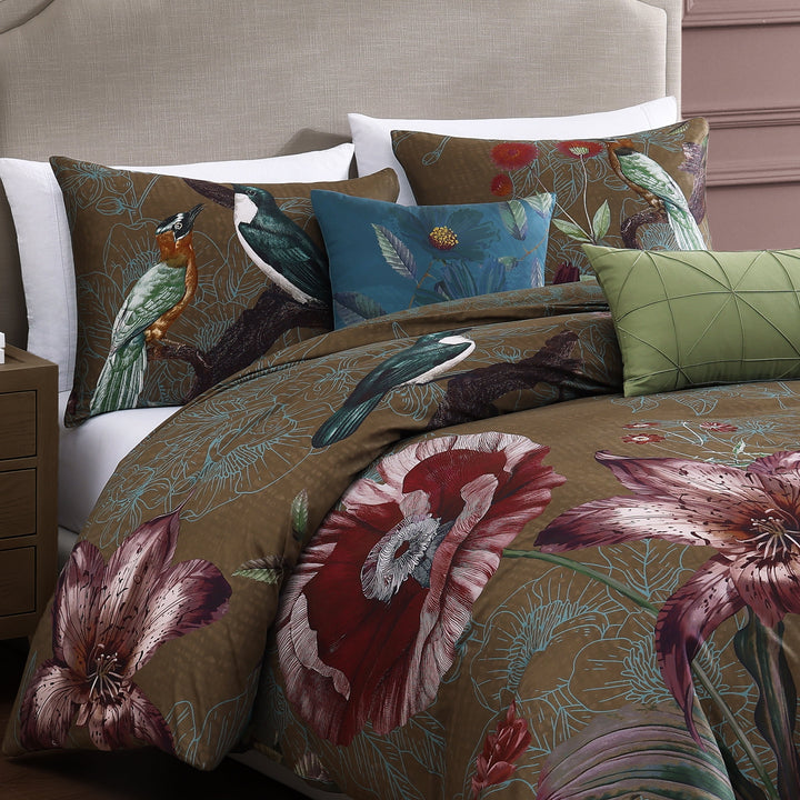 Bebejan Birds on Chocolate Brown 5 Piece Reversible Comforter Set Comforter Sets By Bebejan®