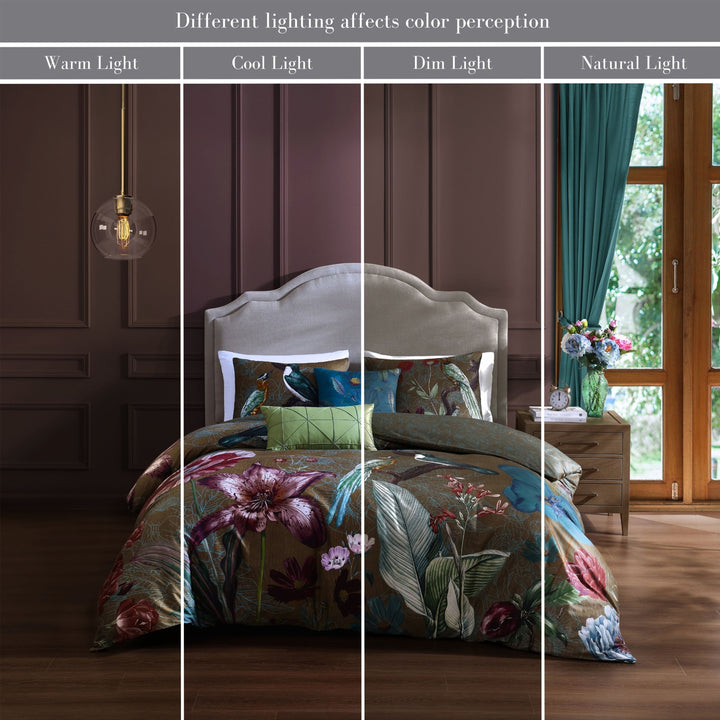 Bebejan Birds on Chocolate Brown 5 Piece Reversible Comforter Set Comforter Sets By Bebejan®