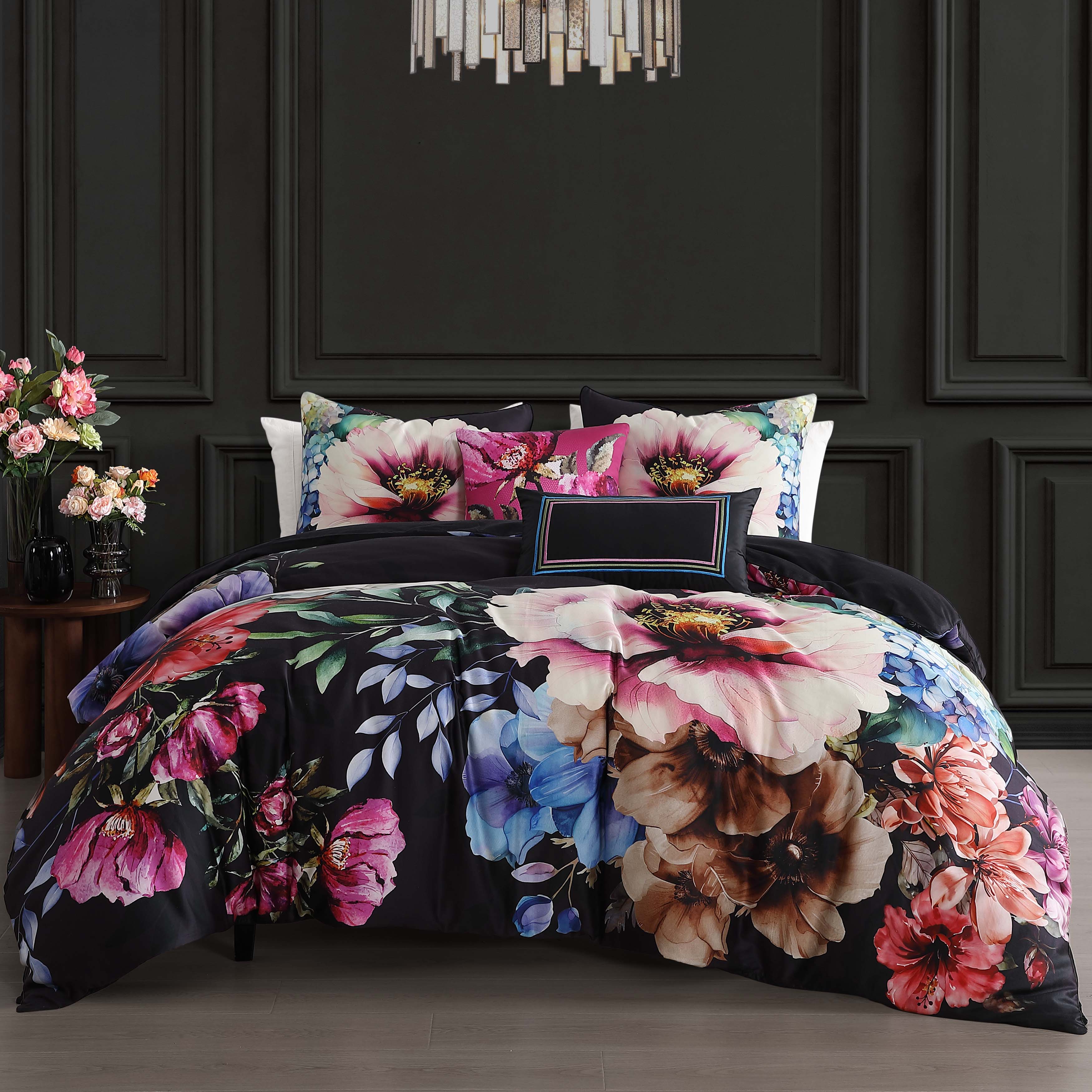 Bebejan Black Night Poppies 5 Piece Reversible Comforter Set Comforter Sets By Bebejan®