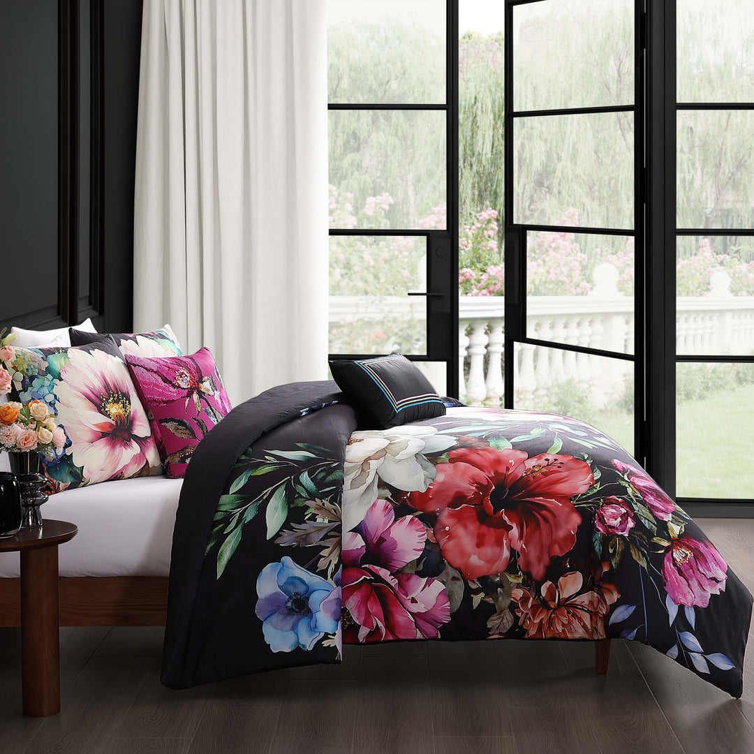 Bebejan Black Night Poppies 5 Piece Reversible Comforter Set Comforter Sets By Bebejan®