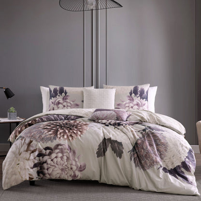 Bebejan Dahlia Purple 5 Piece Reversible Comforter Set - Final Sale Comforter Sets By US Office - Latest Bedding