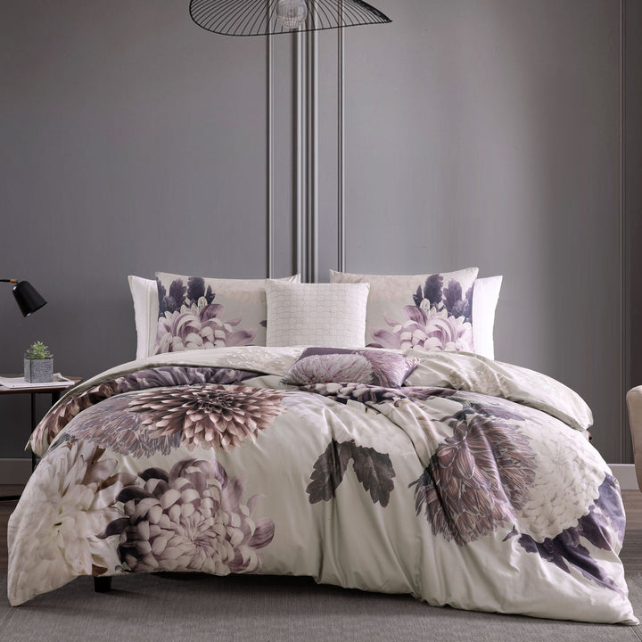 Bebejan Dahlia Purple 5 Piece Reversible Comforter Set - Final Sale Comforter Sets By US Office - Latest Bedding