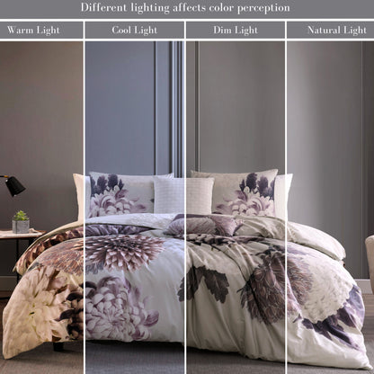 Bebejan Dahlia Purple 5 Piece Reversible Comforter Set - Final Sale Comforter Sets By US Office - Latest Bedding