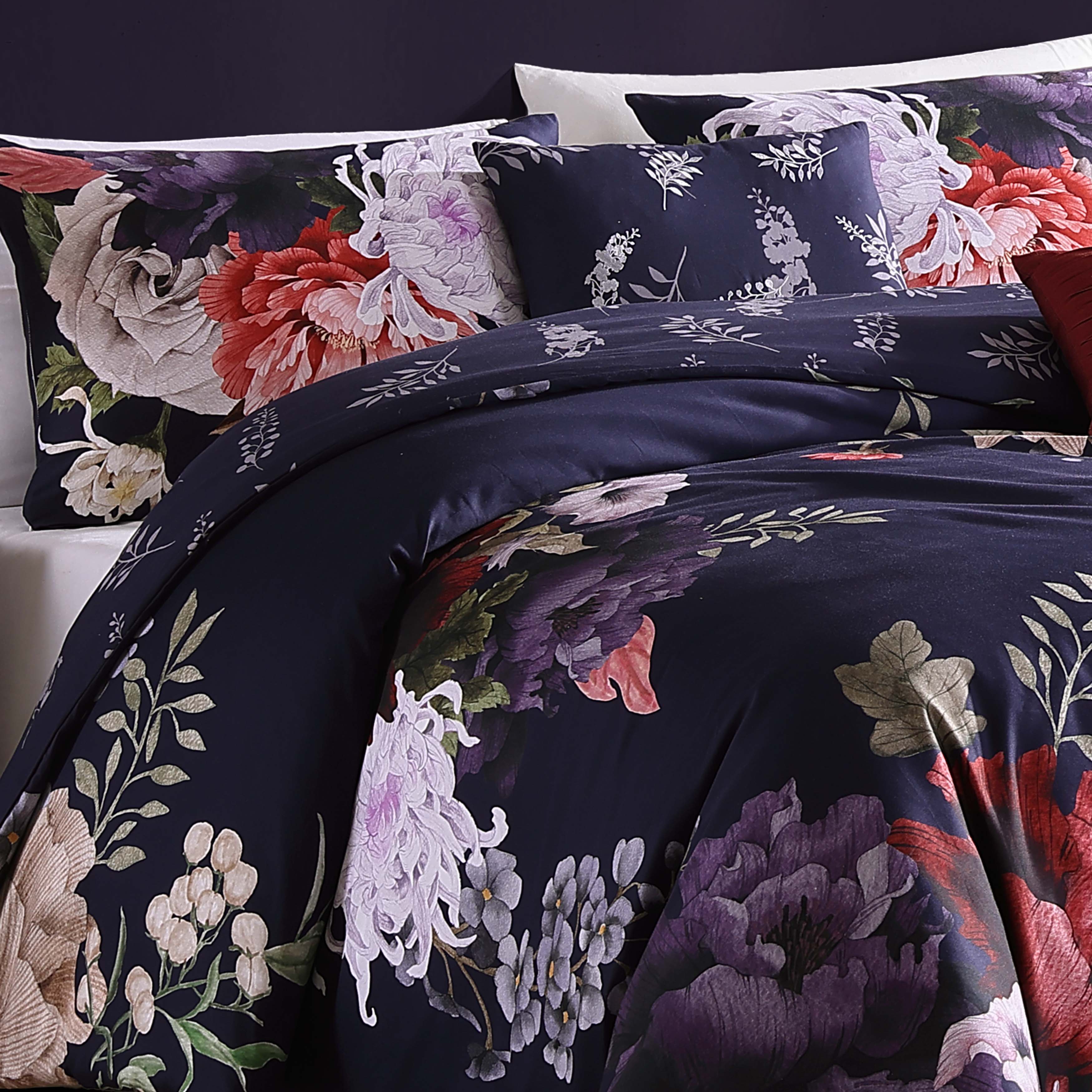 Bebejan Deep Purple Garden 100% Cotton 5-Piece Reversible Comforter Set