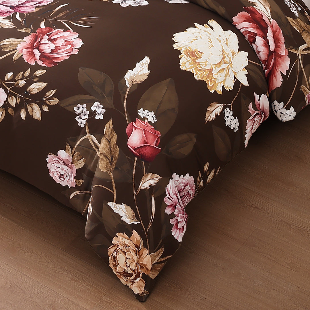 Bebejan Floral Garden on Mocha 5 Piece Reversible Comforter Set Comforter Sets By Bebejan®