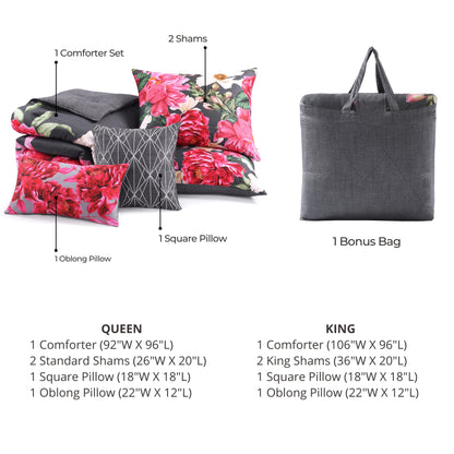 Bebejan Flower Garland 5 Piece Reversible Comforter Set