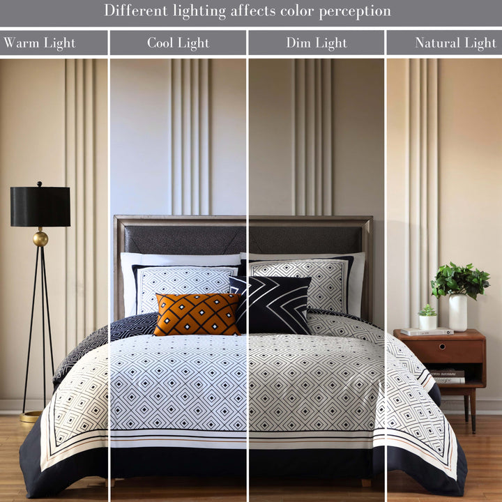 Bebejan Geometric Black & White 5 Piece Reversible Comforter Set Comforter Sets By Bebejan®