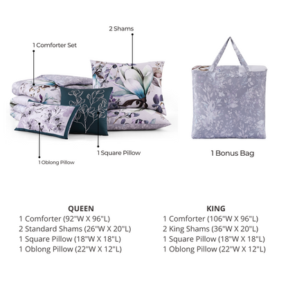Bebejan Jewel Toned Florals 5 Piece Reversible Comforter Set Comforter Sets By Bebejan®
