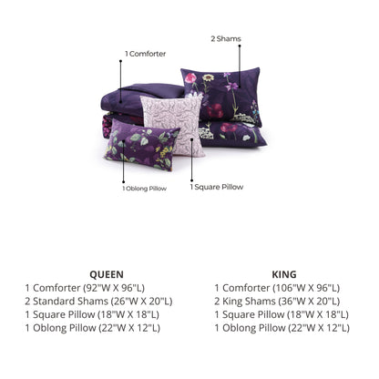 Bebejan Morning Glory 5 Piece Reversible Comforter Set