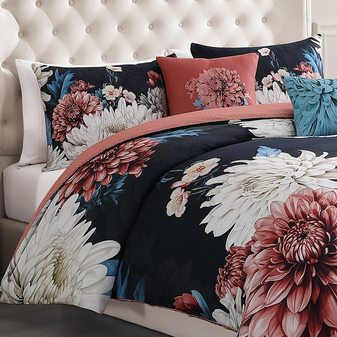 Bebejan Navy Mums 5 Piece Reversible Comforter Set Comforter Sets By Bebejan®