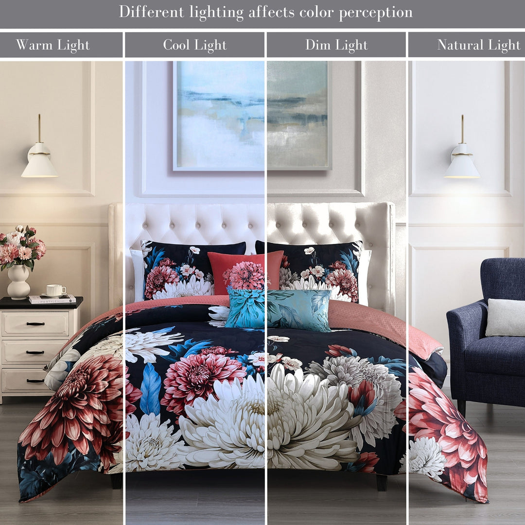 Bebejan Navy Mums 5 Piece Reversible Comforter Set Comforter Sets By Bebejan®