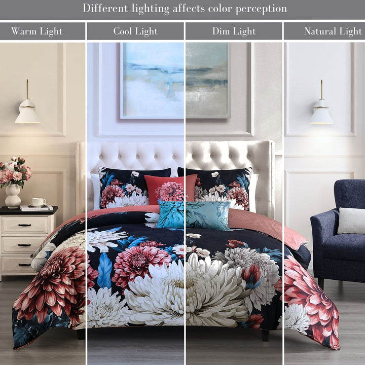 Bebejan Navy Mums 5 Piece Reversible Comforter Set Comforter Sets By Bebejan®