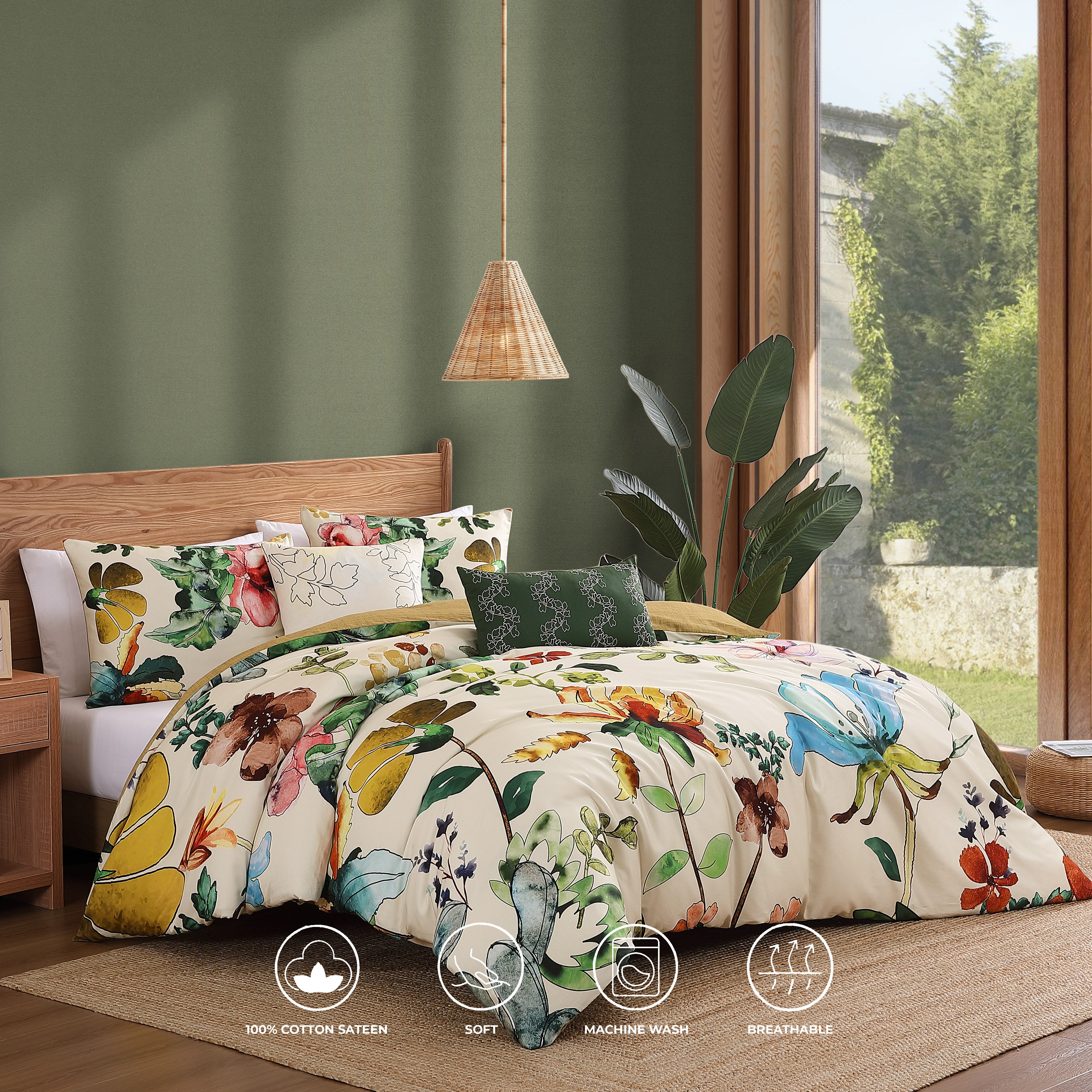 SERENIUX BlancNeige セット Bebejan Radiance 5 Piece Reversible Comforter Set