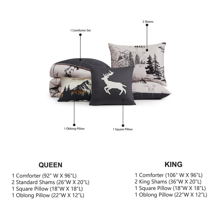 Bebejan Rocky Mountains 5 Piece Reversible Comforter Set