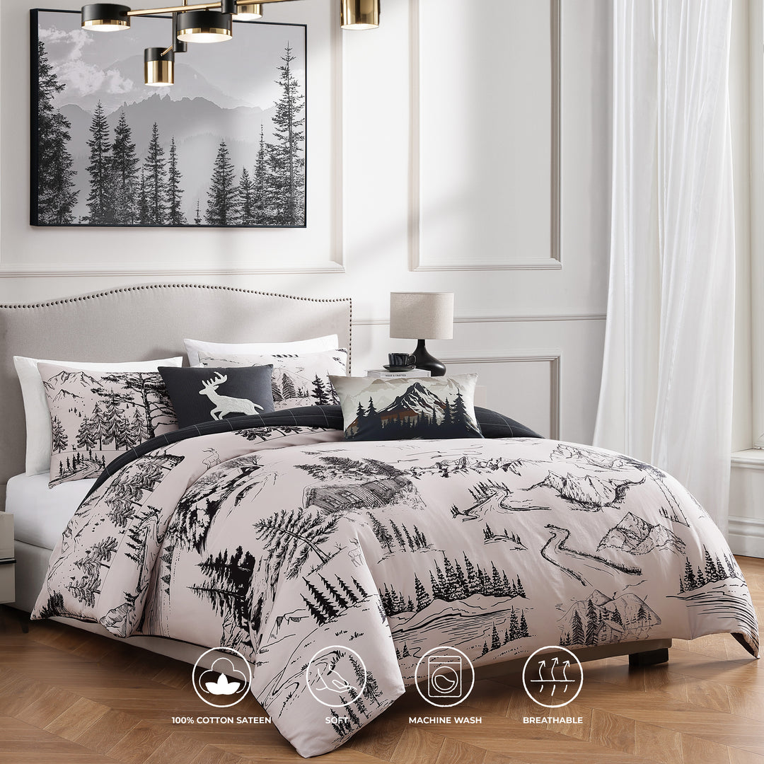 Bebejan Rocky Mountains 5 Piece Reversible Comforter Set