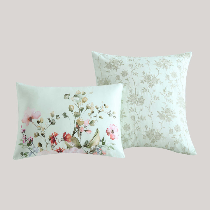 Bebejan Rose on Misty Green 5 Piece Reversible Comforter Set Comforter Sets By Bebejan®