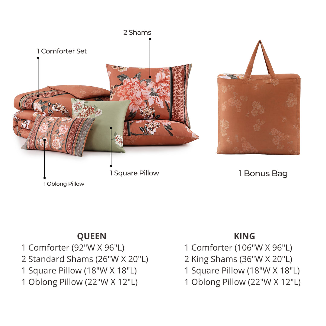 Bebejan Rossana 5 Piece Reversible Comforter Set