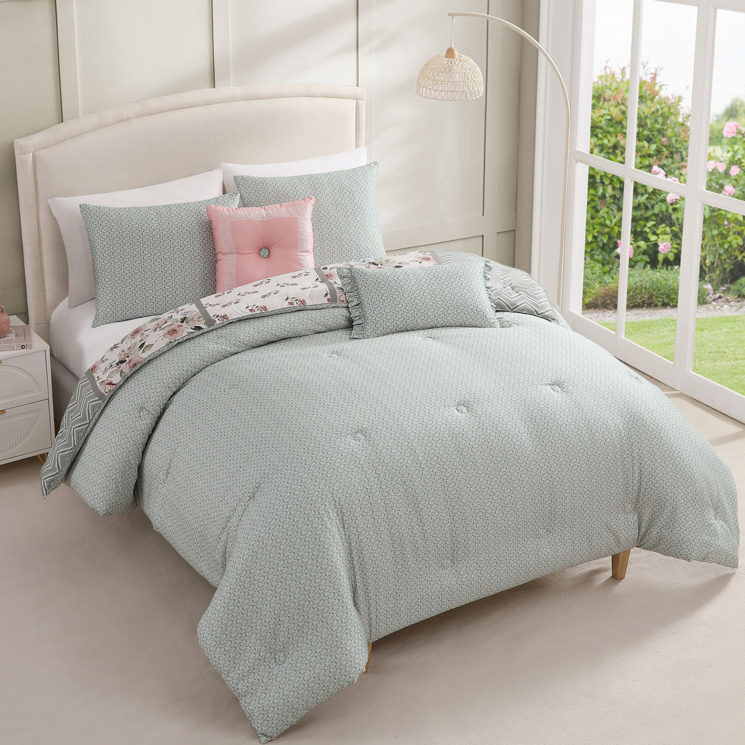 Bebejan Sage Serenity 5 Piece Reversible Comforter Set