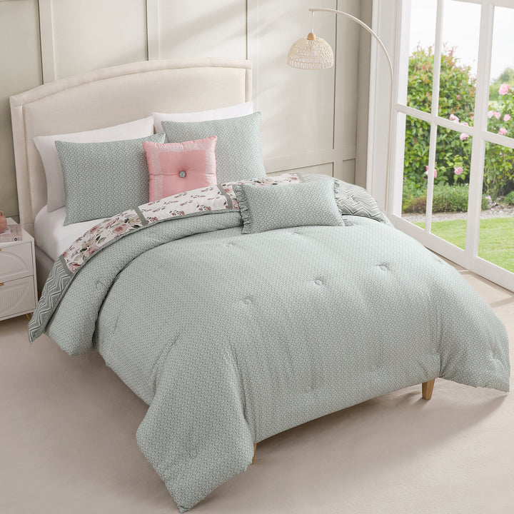 Bebejan Sage Serenity 5 Piece Reversible Comforter Set