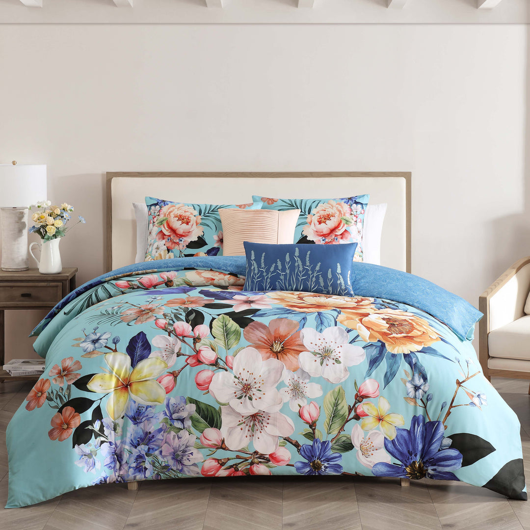 Bebejan Turquoise Reverie 5 Piece Reversible Comforter Set Comforter Sets By Bebejan®