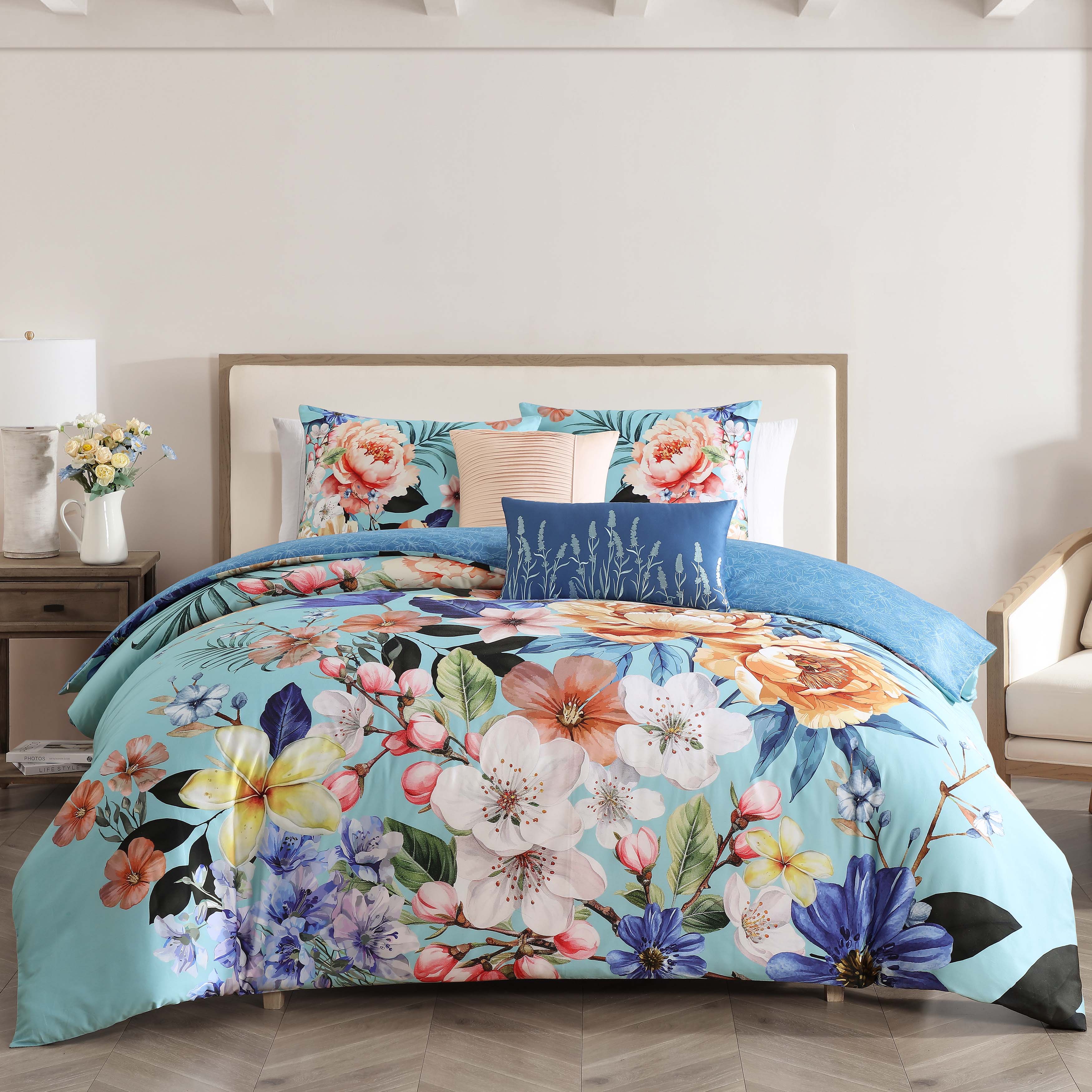 Bebejan Turquoise Reverie 5 Piece Reversible Comforter Set Comforter Sets By Bebejan®