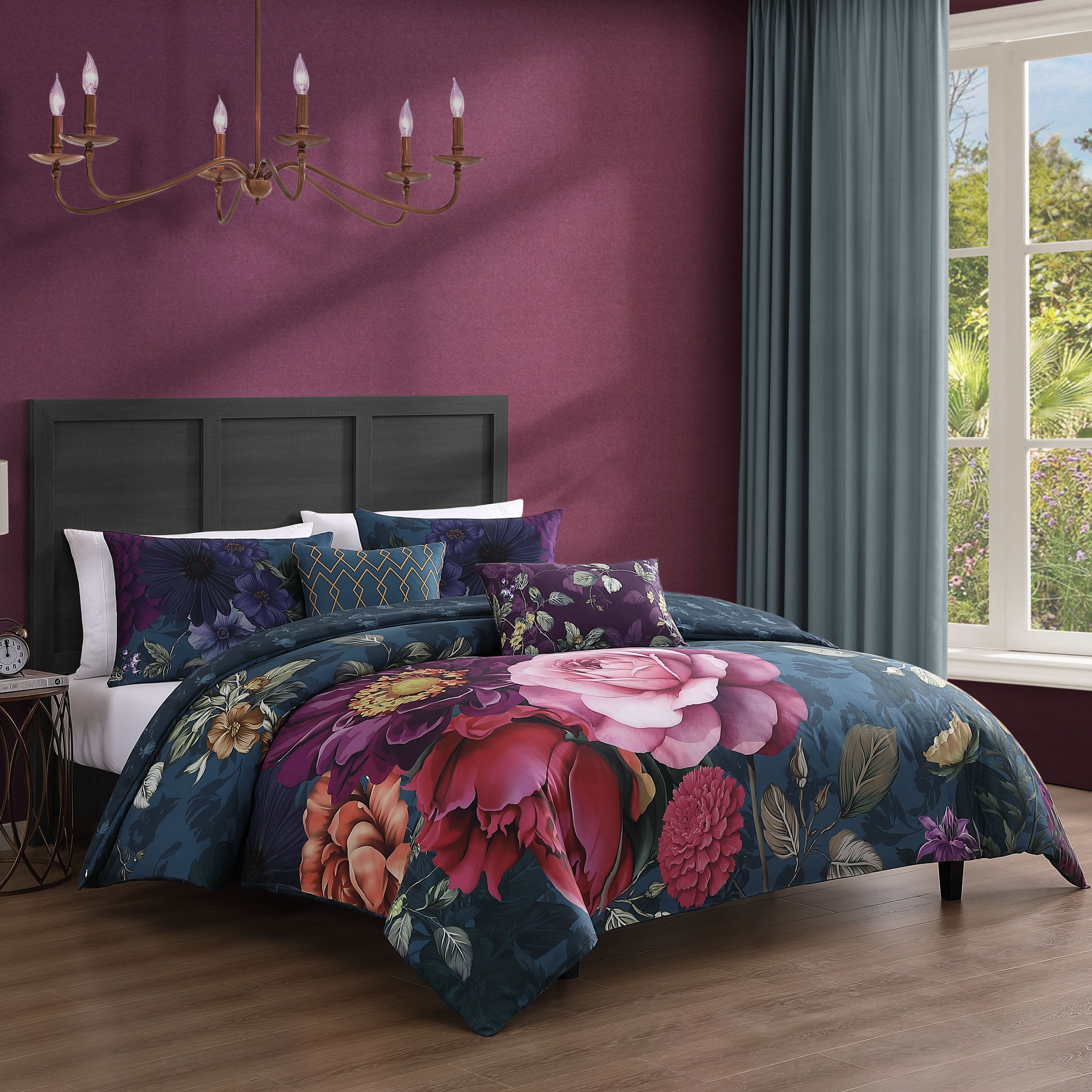 Bebejan Vibrant Flora 5 Piece Reversible Comforter Set