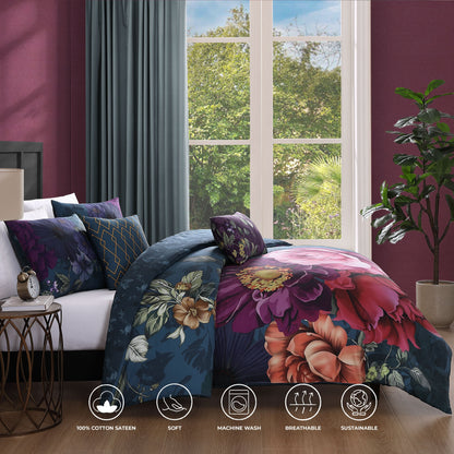 Bebejan Vibrant Flora 5 Piece Reversible Comforter Set Comforter Sets By Bebejan®
