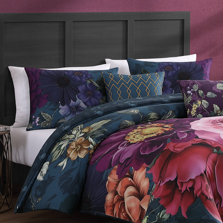 Bebejan Vibrant Flora 5 Piece Reversible Comforter Set