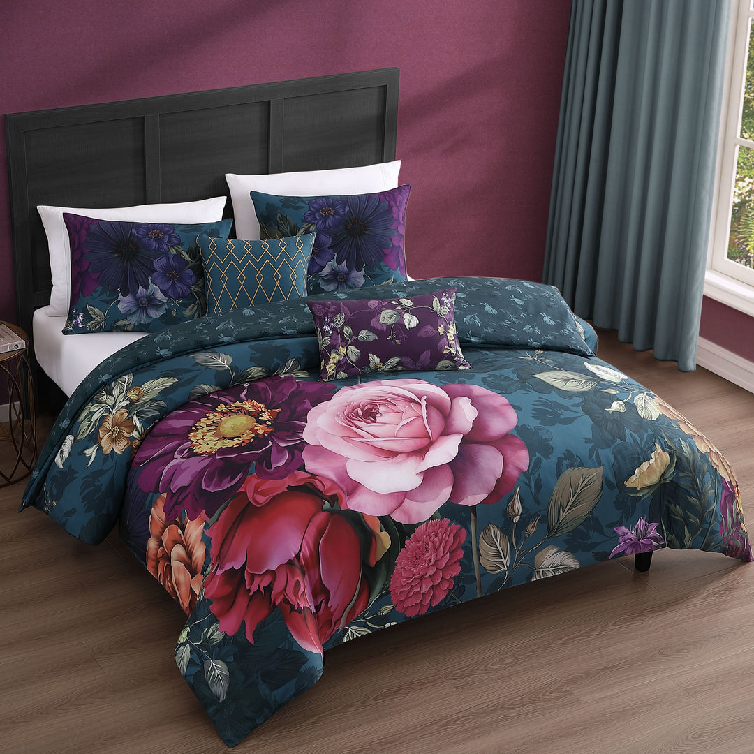 Bebejan Vibrant Flora 5 Piece Reversible Comforter Set