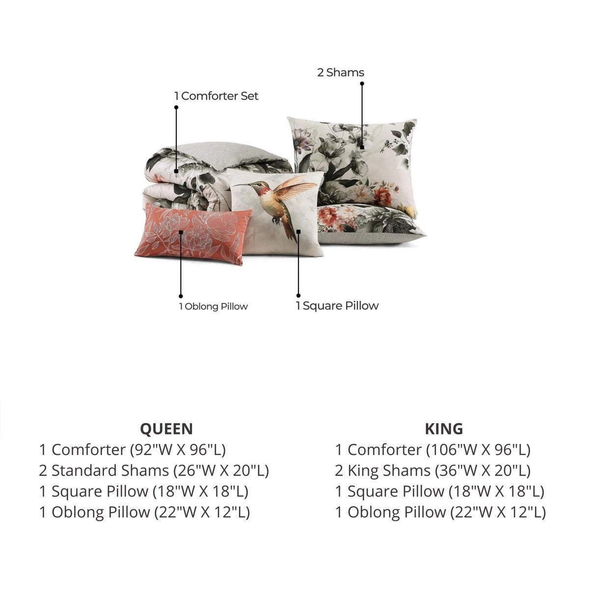 Bebejan Vintage Bloom 5 Piece Reversible Comforter Set