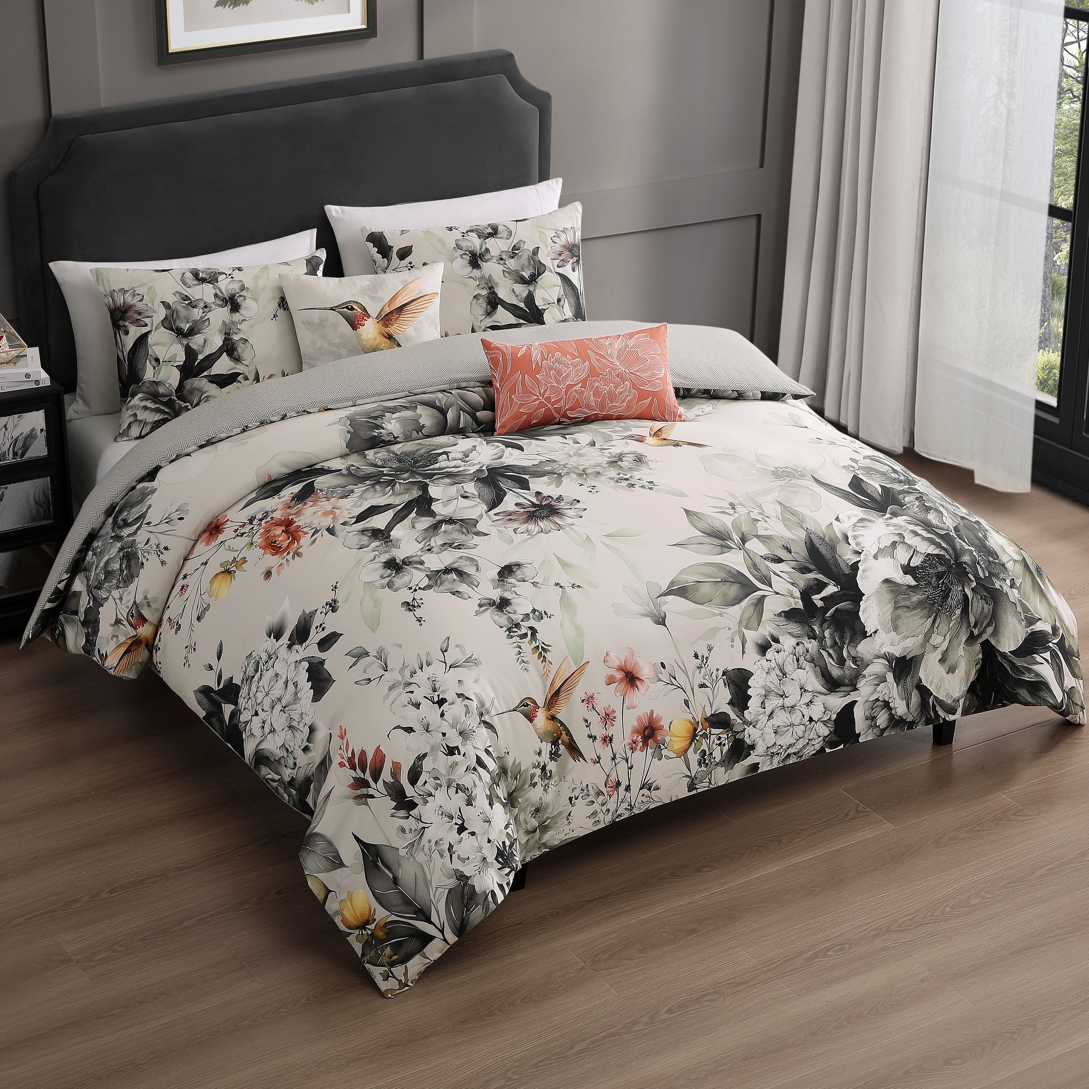 Bebejan Vintage Bloom 5 Piece Reversible Comforter Set