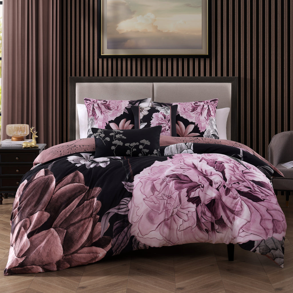 B*ね様 BABY Torte Chantilly セット　黒　ピンク Bebejan Midnight Meadow 5 Piece Reversible Comforter Set
