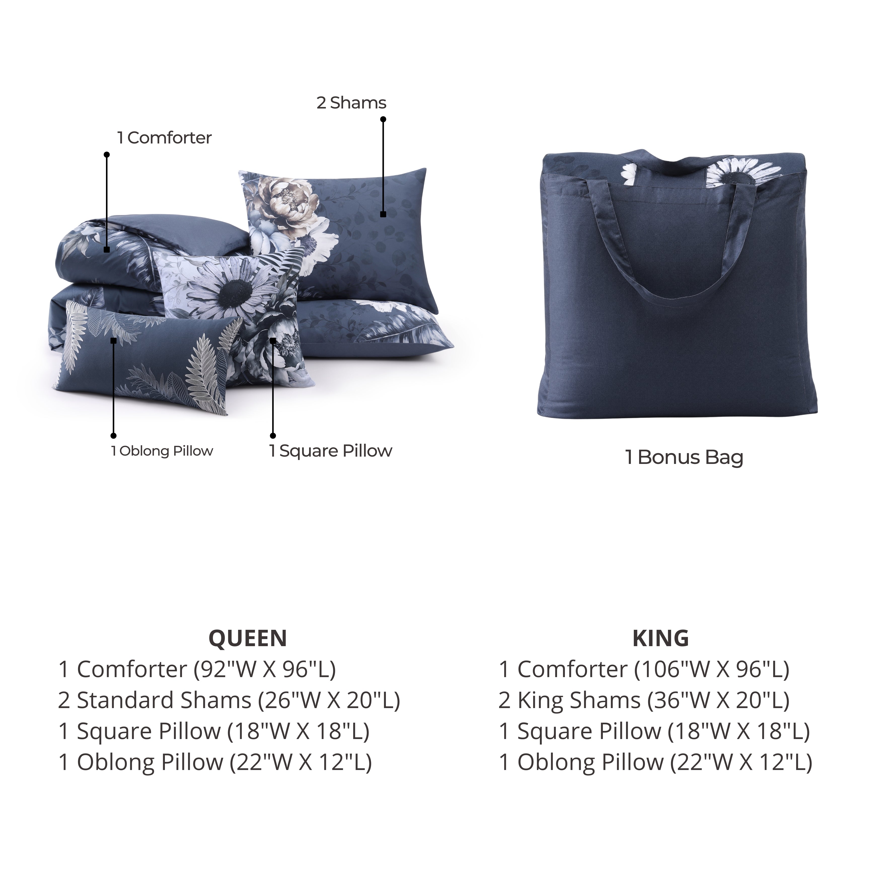 Bebejan Forget Me Not 5 Piece Reversible Comforter Set