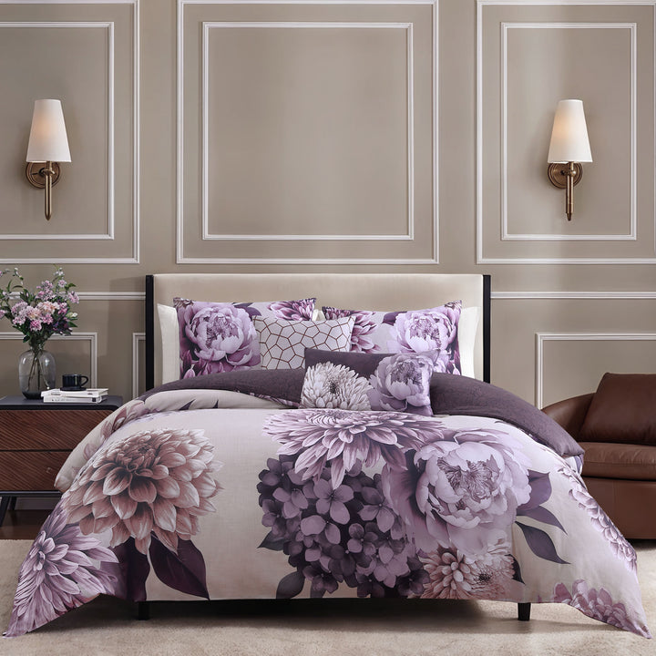 Bebejan Plum Petal 5 Piece Reversible Comforter Set