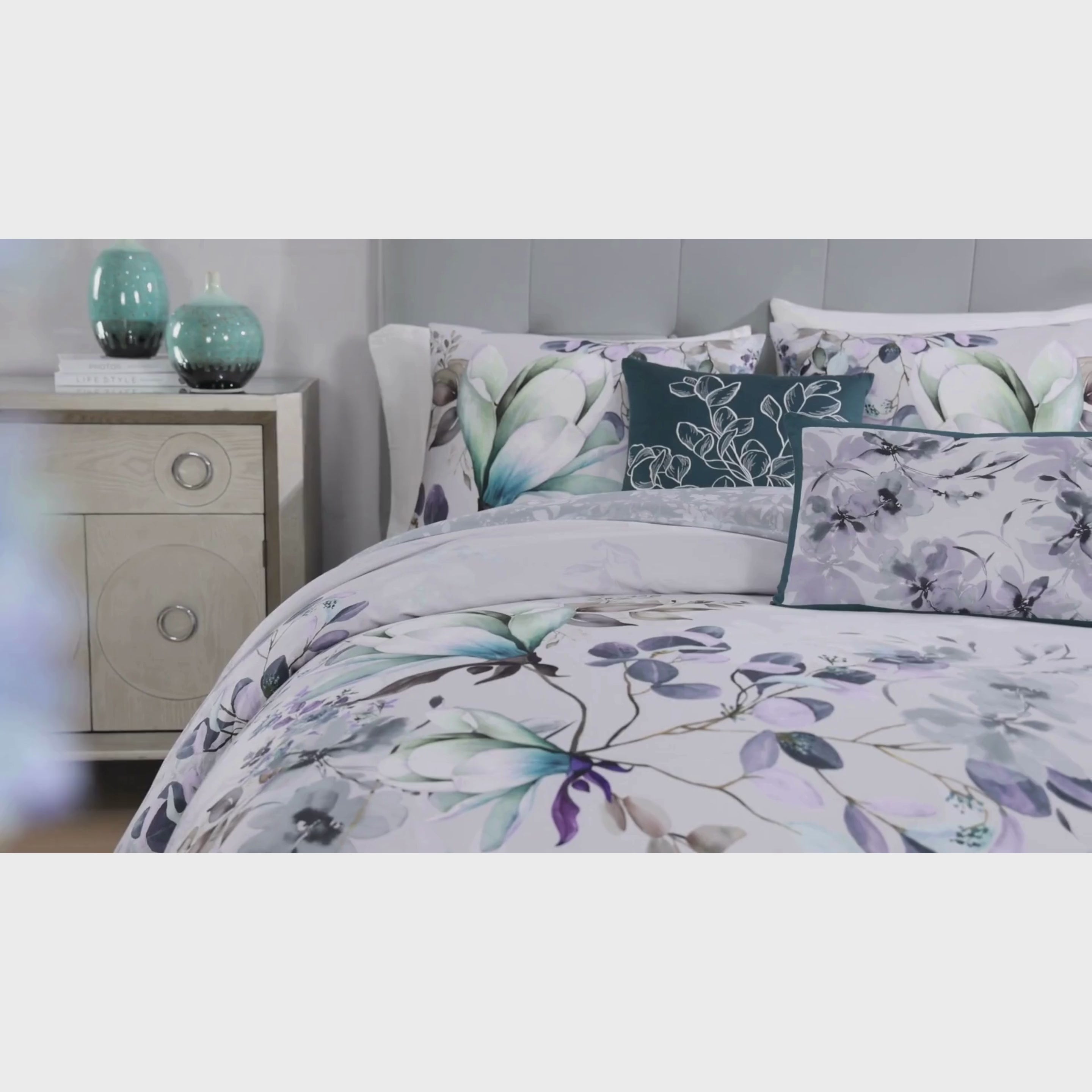 Bebejan Jewel Toned Florals 5 Piece Reversible Comforter Set