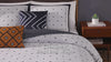 Bebejan Geometric Midnight Black & White 200 Thread Count 100% Cotton Sateen 5 Piece Reversible Comforter Set