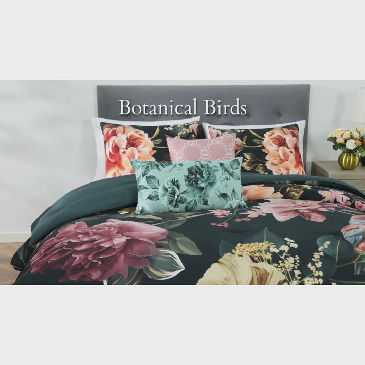 Bebejan Botanical Birds 5 Piece Reversible Comforter Set