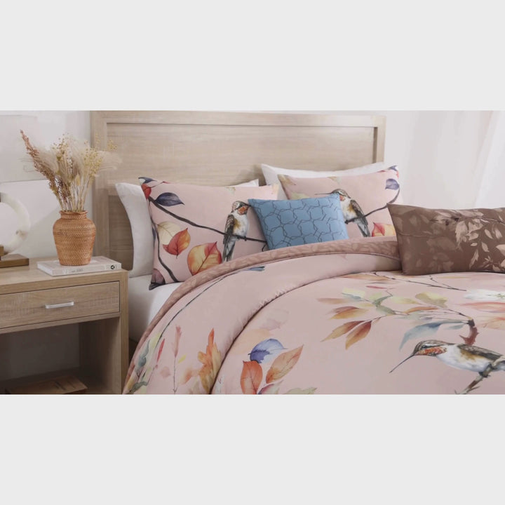 Bebejan Peachy Dogwood 5 Piece Reversible Comforter Set