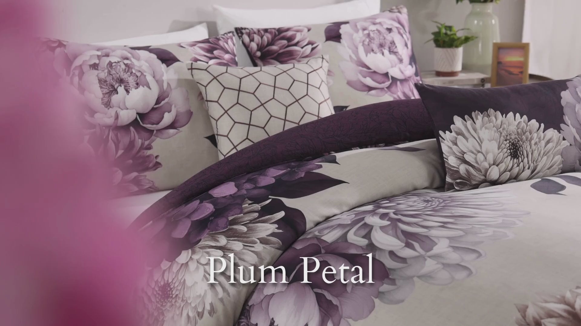 Bebejan Plum Petal 5 Piece Reversible Comforter Set
