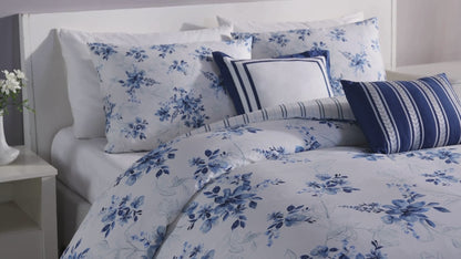 Bebejan Blue Art 100% Cotton 5-Piece Reversible Comforter Set