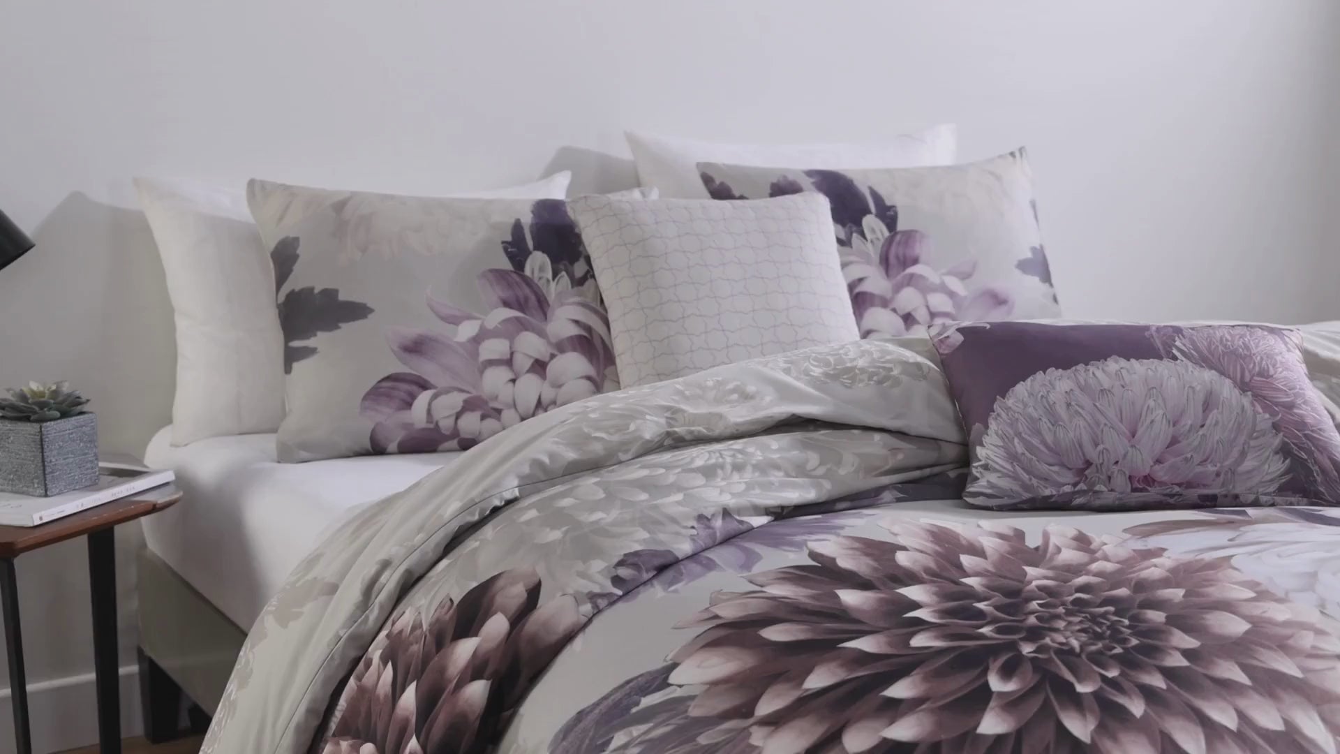 Bebejan Dahlia Purple 5 Piece Reversible Comforter Set - Final Sale