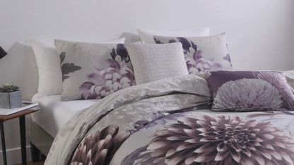 Bebejan Dahlia Purple 5 Piece Reversible Comforter Set - Final Sale