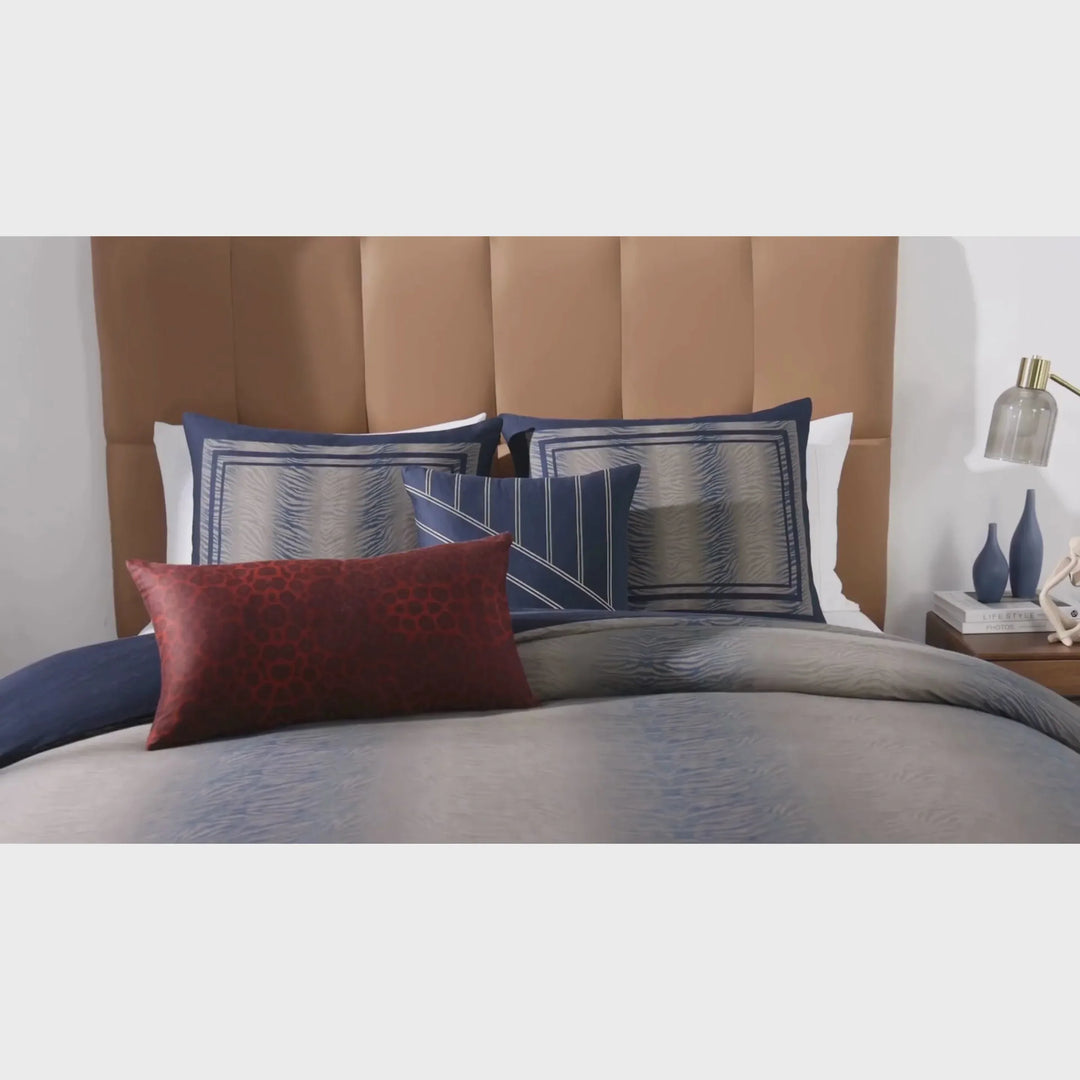 Bebejan Dark Blue Animal Prints 5 Piece Reversible Comforter Set - Bebejan