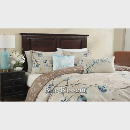 Bebejan Blue Blossom 5 Piece Reversible Comforter Set