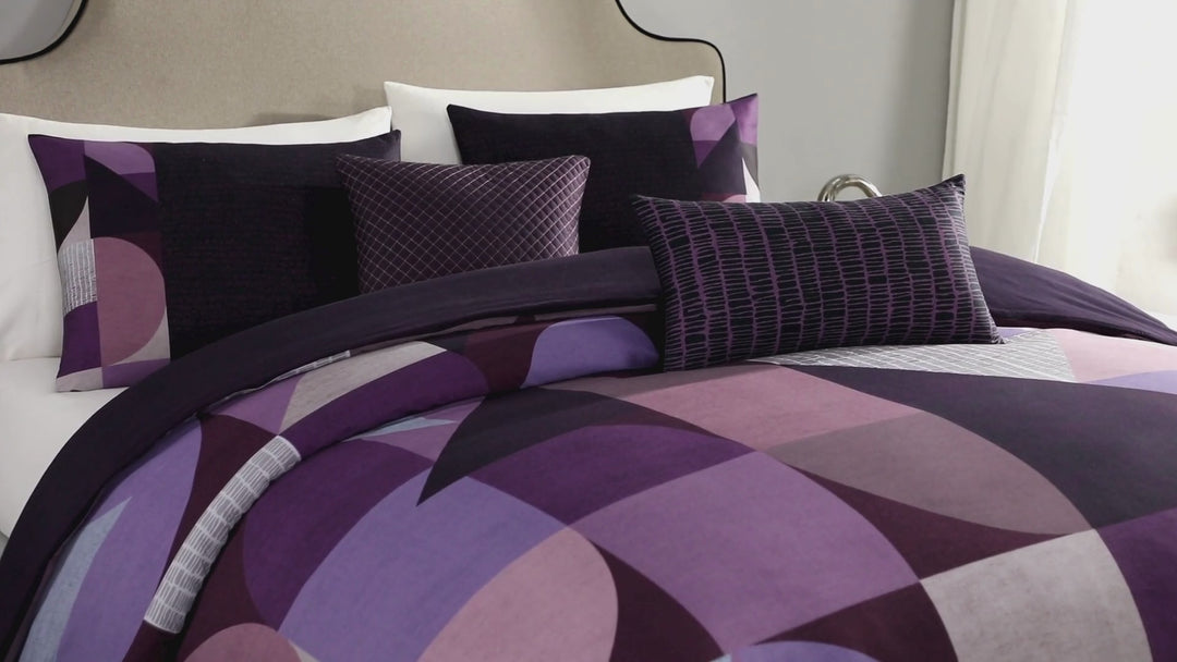 Bebejan Orchid Matrix 5 Piece Reversible Comforter Set