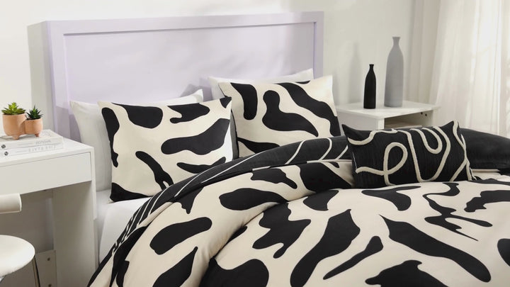 BebeTeen Ebony and Ivory Reversible Comforter Set