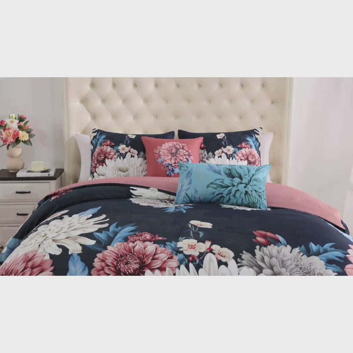 Bebejan Navy Mums 5 Piece Reversible Comforter Set