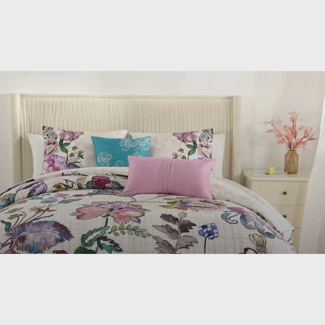 Bebejan Watercolor Jacobean 5 Piece Reversible Comforter Set